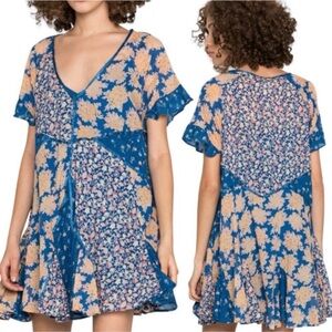 Free People Wildflower Patchwork Cotton Minidress Sz M